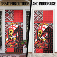 Personalized Georgia Door Cover Saint George Dragon Slayer Folk Pattern