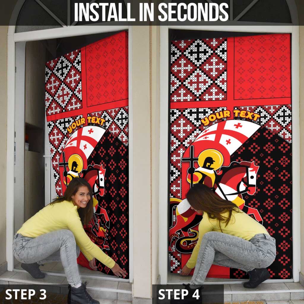 Personalized Georgia Door Cover Saint George Dragon Slayer Folk Pattern