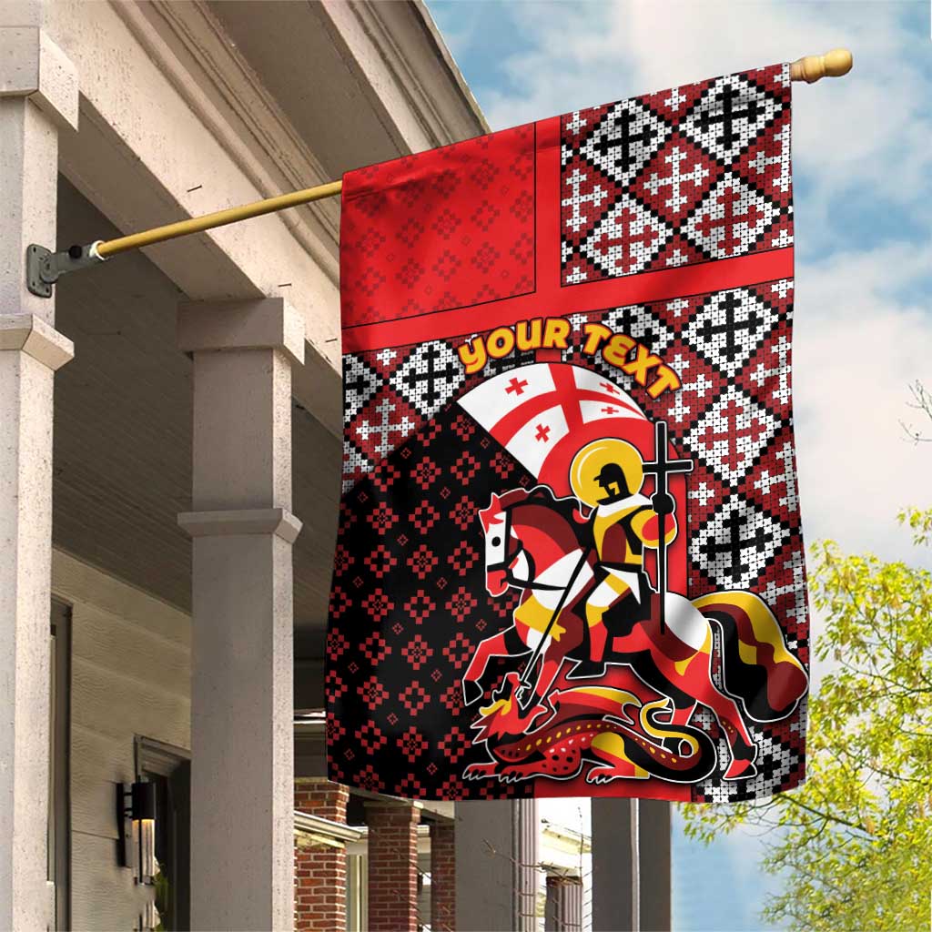 Personalized Georgia Garden Flag Saint George Dragon Slayer Folk Pattern