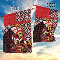 Personalized Georgia Garden Flag Saint George Dragon Slayer Folk Pattern