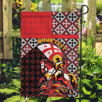 Personalized Georgia Garden Flag Saint George Dragon Slayer Folk Pattern