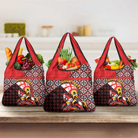Personalized Georgia Grocery Bag Saint George Dragon Slayer Folk Pattern