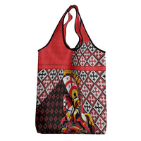 Personalized Georgia Grocery Bag Saint George Dragon Slayer Folk Pattern