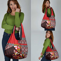 Personalized Georgia Grocery Bag Saint George Dragon Slayer Folk Pattern