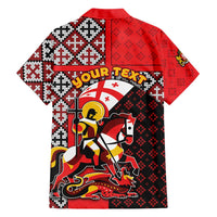Personalized Georgia Hawaiian Shirt Saint George Dragon Slayer Folk Pattern