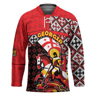 Personalized Georgia Hockey Jersey Saint George Dragon Slayer Folk Pattern