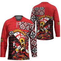 Personalized Georgia Hockey Jersey Saint George Dragon Slayer Folk Pattern