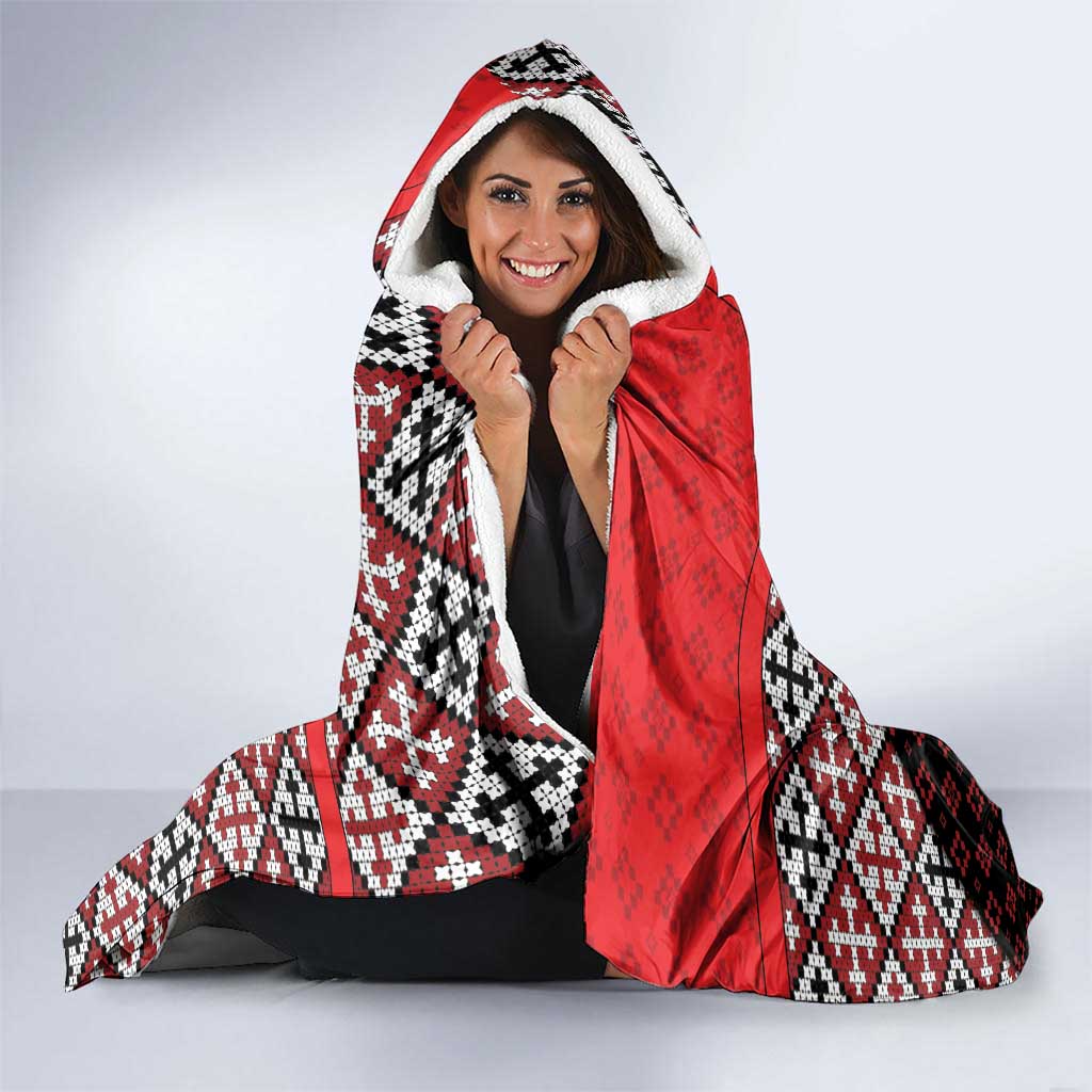 Personalized Georgia Hooded Blanket Saint George Dragon Slayer Folk Pattern