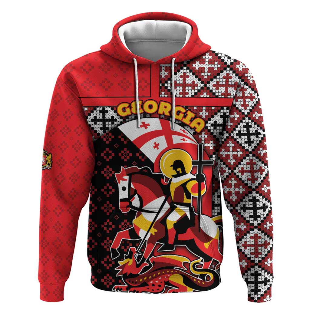 Personalized Georgia Hoodie Saint George Dragon Slayer Folk Pattern