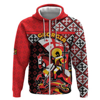 Personalized Georgia Hoodie Saint George Dragon Slayer Folk Pattern
