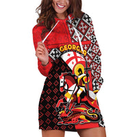 Personalized Georgia Hoodie Dress Saint George Dragon Slayer Folk Pattern