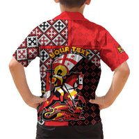 Personalized Georgia Kid Hawaiian Shirt Saint George Dragon Slayer Folk Pattern