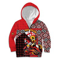 Personalized Georgia Kid Hoodie Saint George Dragon Slayer Folk Pattern
