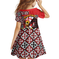 Personalized Georgia Kid Short Sleeve Dress Saint George Dragon Slayer Folk Pattern