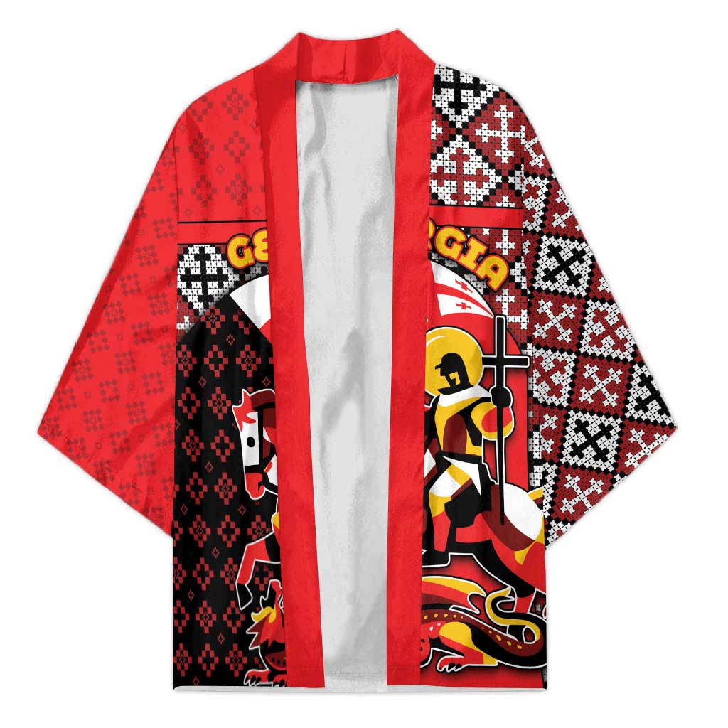 Personalized Georgia Kimono Saint George Dragon Slayer Folk Pattern