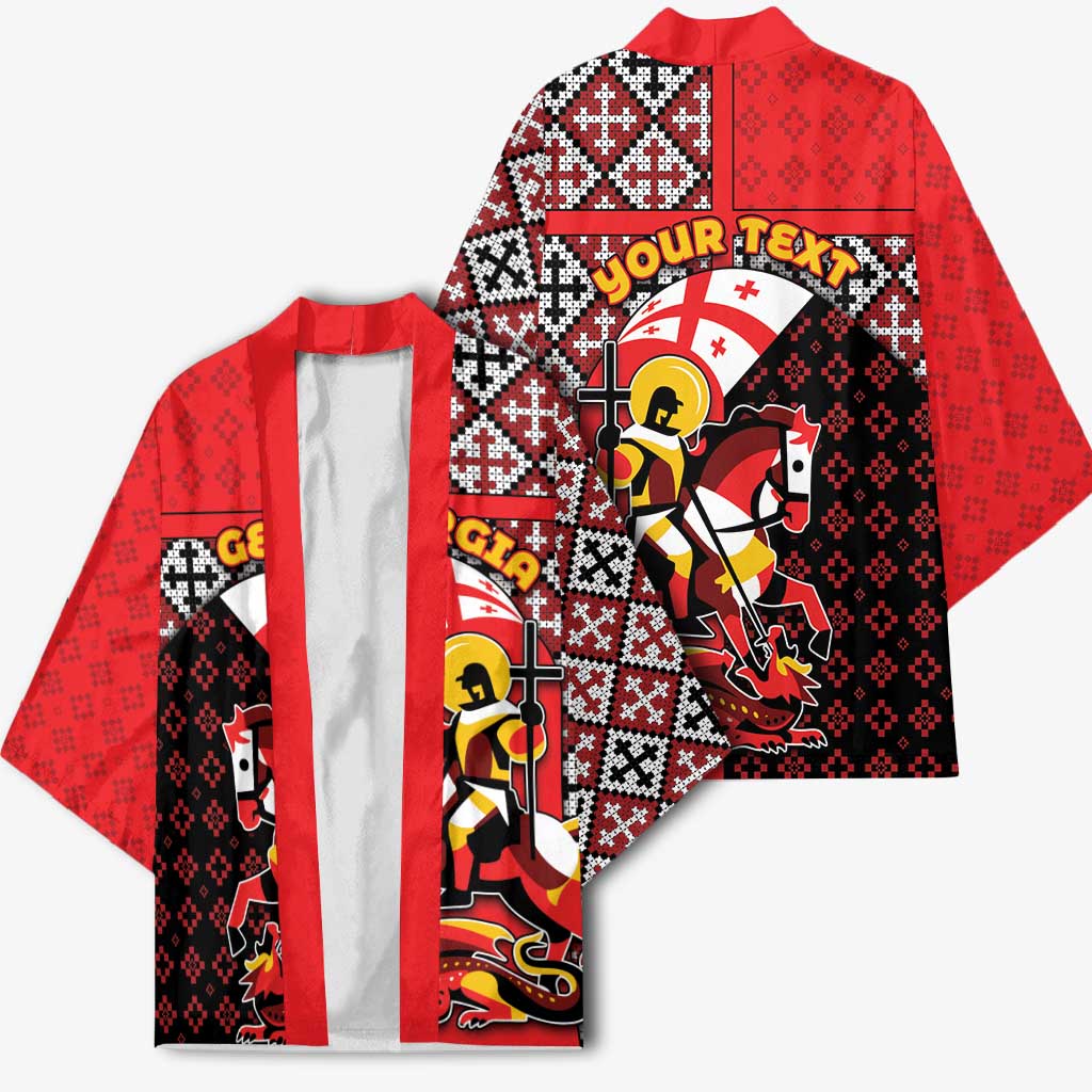 Personalized Georgia Kimono Saint George Dragon Slayer Folk Pattern