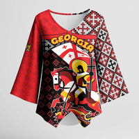 Personalized Georgia Kimono Sleeve Blouse Saint George Dragon Slayer Folk Pattern