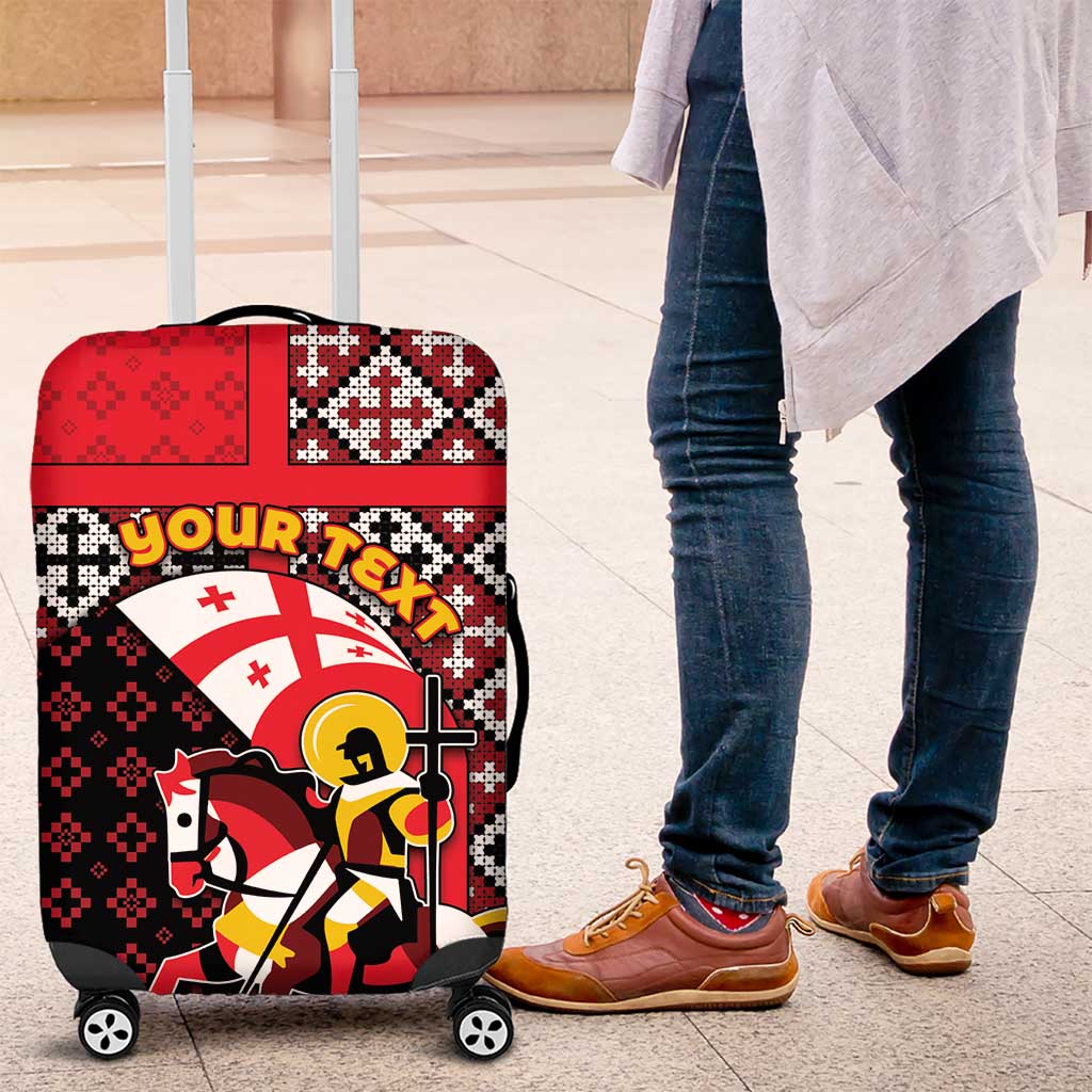 Personalized Georgia Luggage Cover Saint George Dragon Slayer Folk Pattern