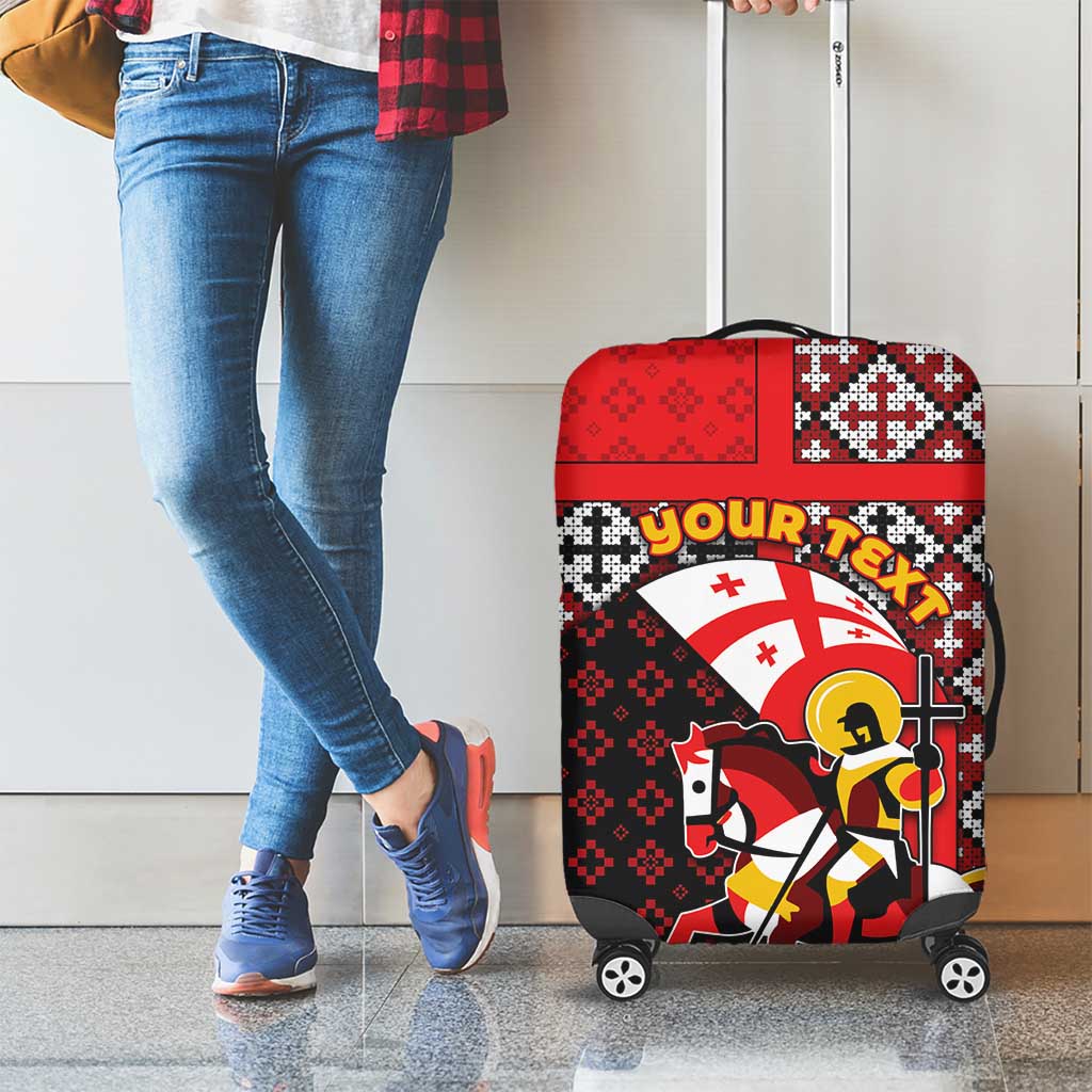 Personalized Georgia Luggage Cover Saint George Dragon Slayer Folk Pattern