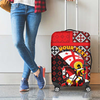 Personalized Georgia Luggage Cover Saint George Dragon Slayer Folk Pattern