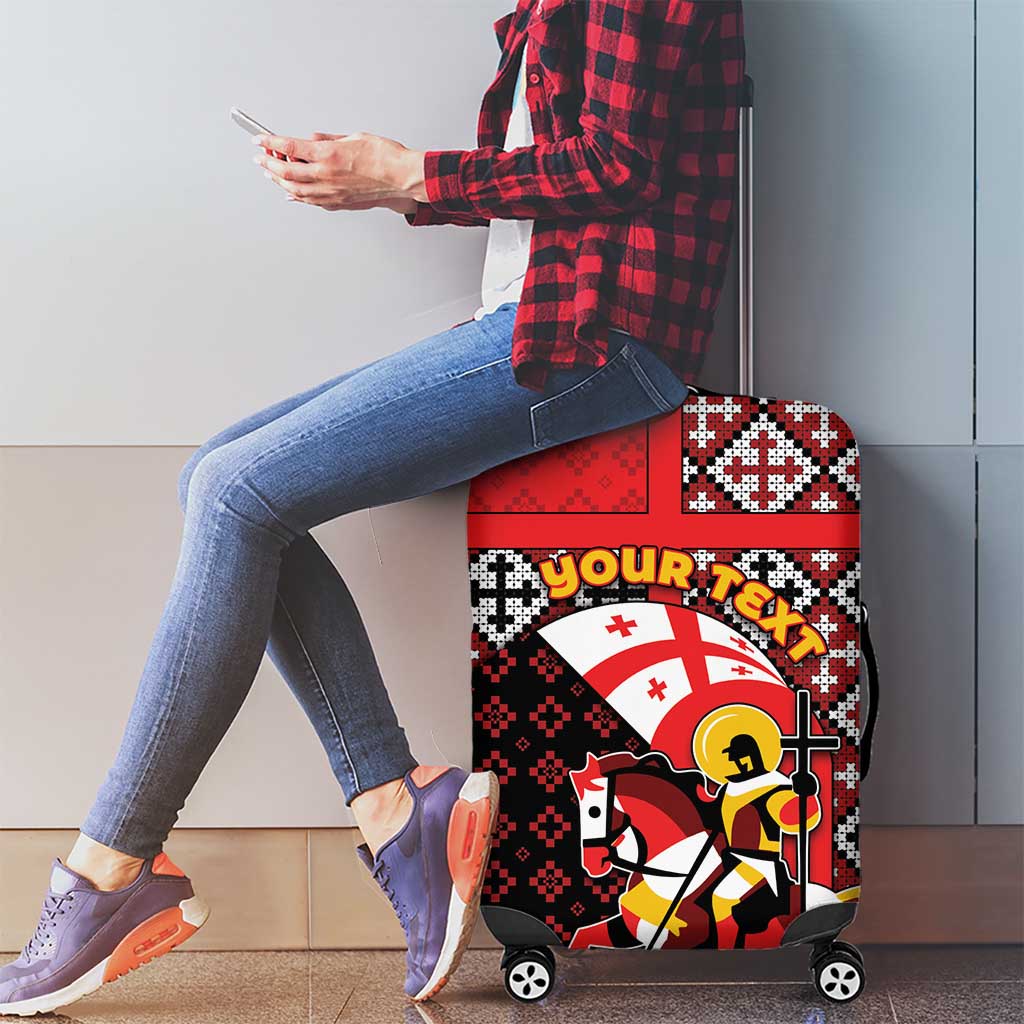 Personalized Georgia Luggage Cover Saint George Dragon Slayer Folk Pattern