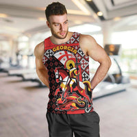 Personalized Georgia Men Tank Top Saint George Dragon Slayer Folk Pattern