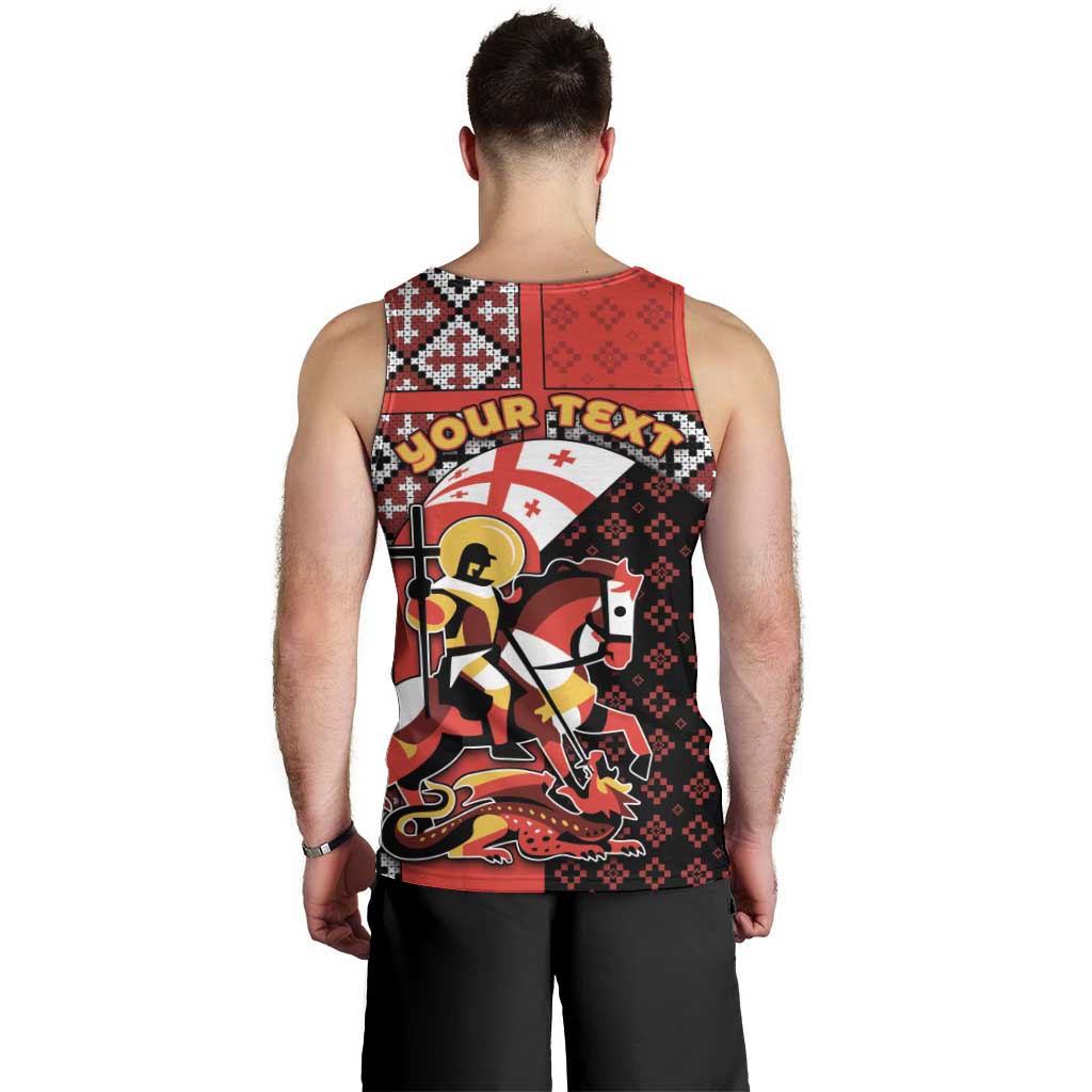 Personalized Georgia Men Tank Top Saint George Dragon Slayer Folk Pattern