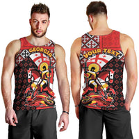 Personalized Georgia Men Tank Top Saint George Dragon Slayer Folk Pattern