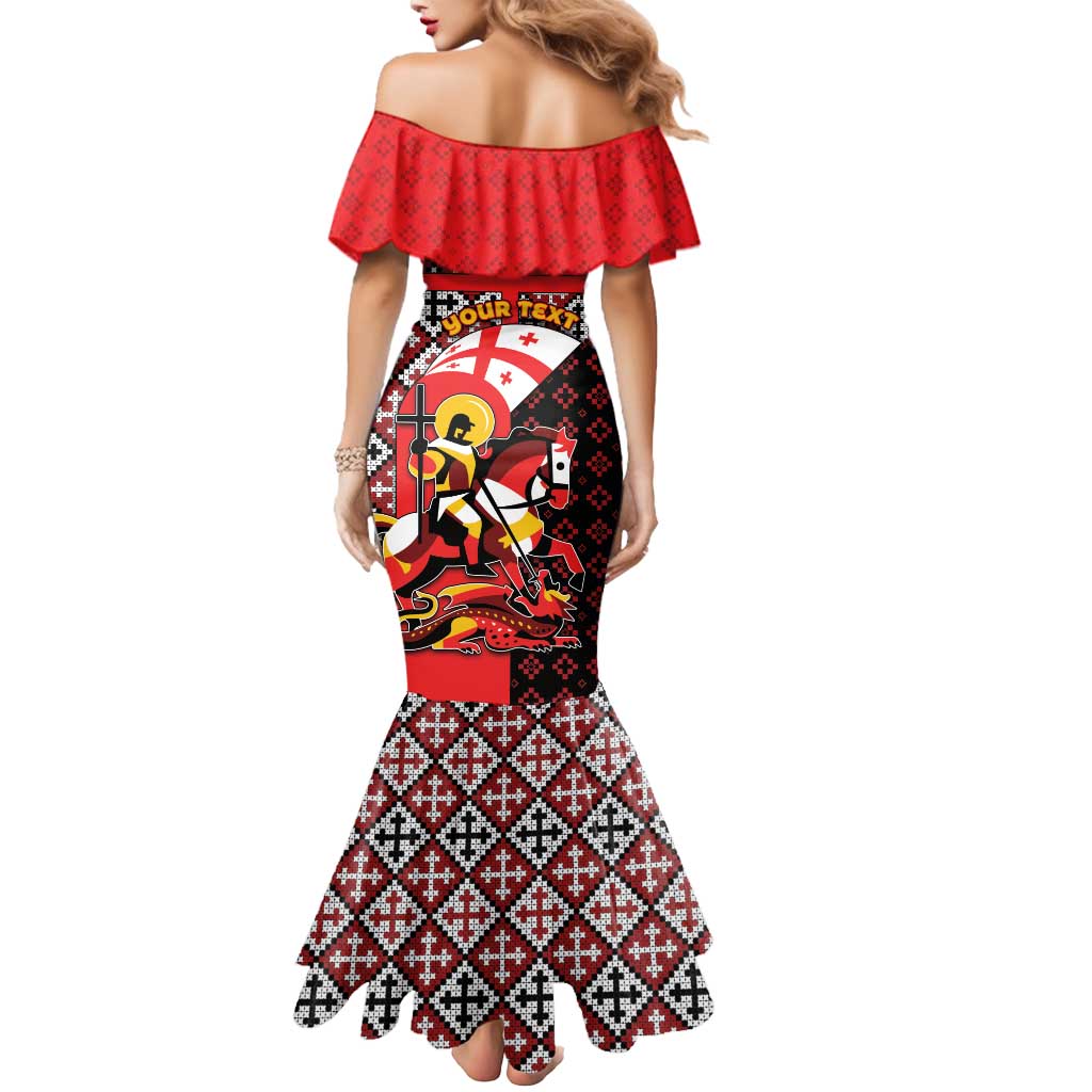 Personalized Georgia Mermaid Dress Saint George Dragon Slayer Folk Pattern