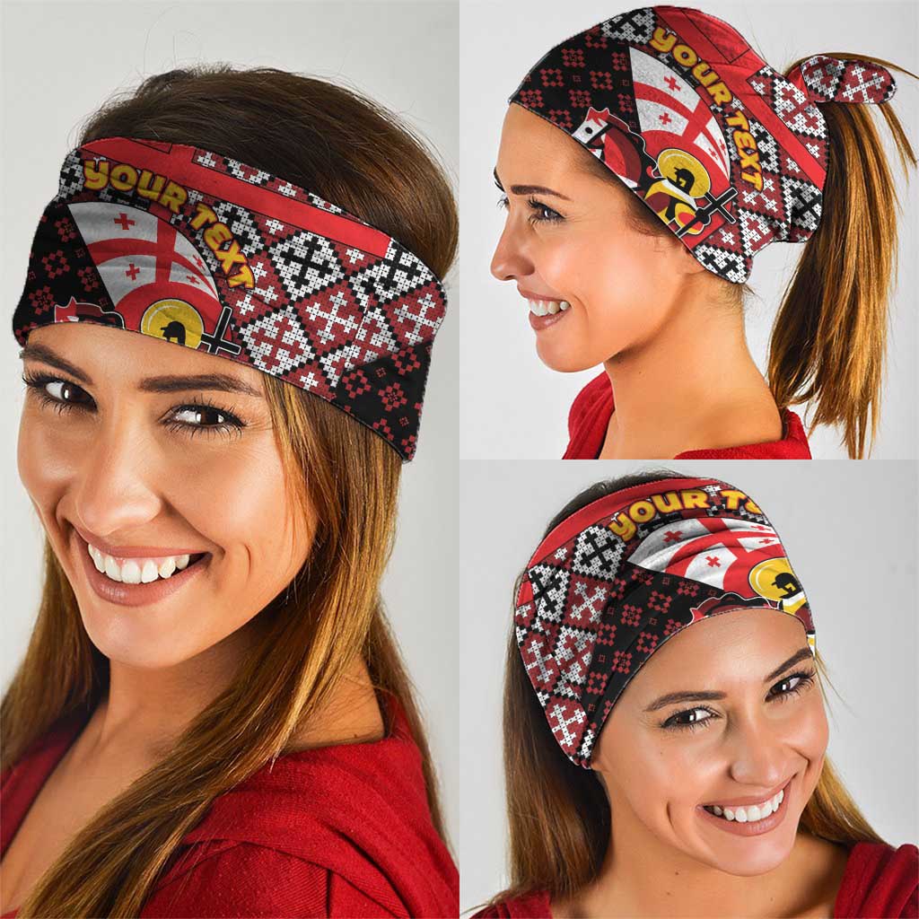 Personalized Georgia Neck Gaiter Saint George Dragon Slayer Folk Pattern
