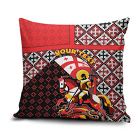 Personalized Georgia Pillow Cover Saint George Dragon Slayer Folk Pattern