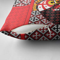 Personalized Georgia Pillow Cover Saint George Dragon Slayer Folk Pattern