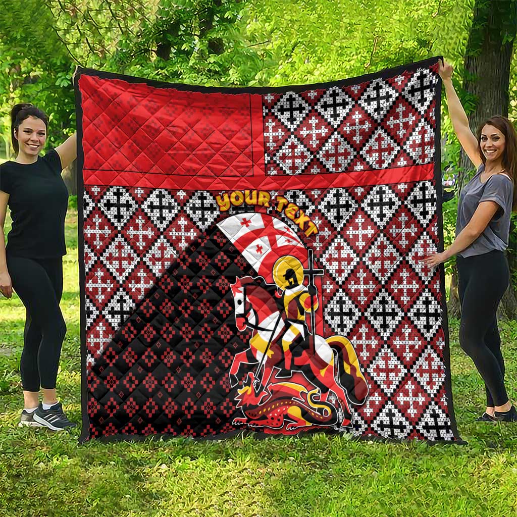 Personalized Georgia Quilt Saint George Dragon Slayer Folk Pattern