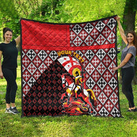Personalized Georgia Quilt Saint George Dragon Slayer Folk Pattern