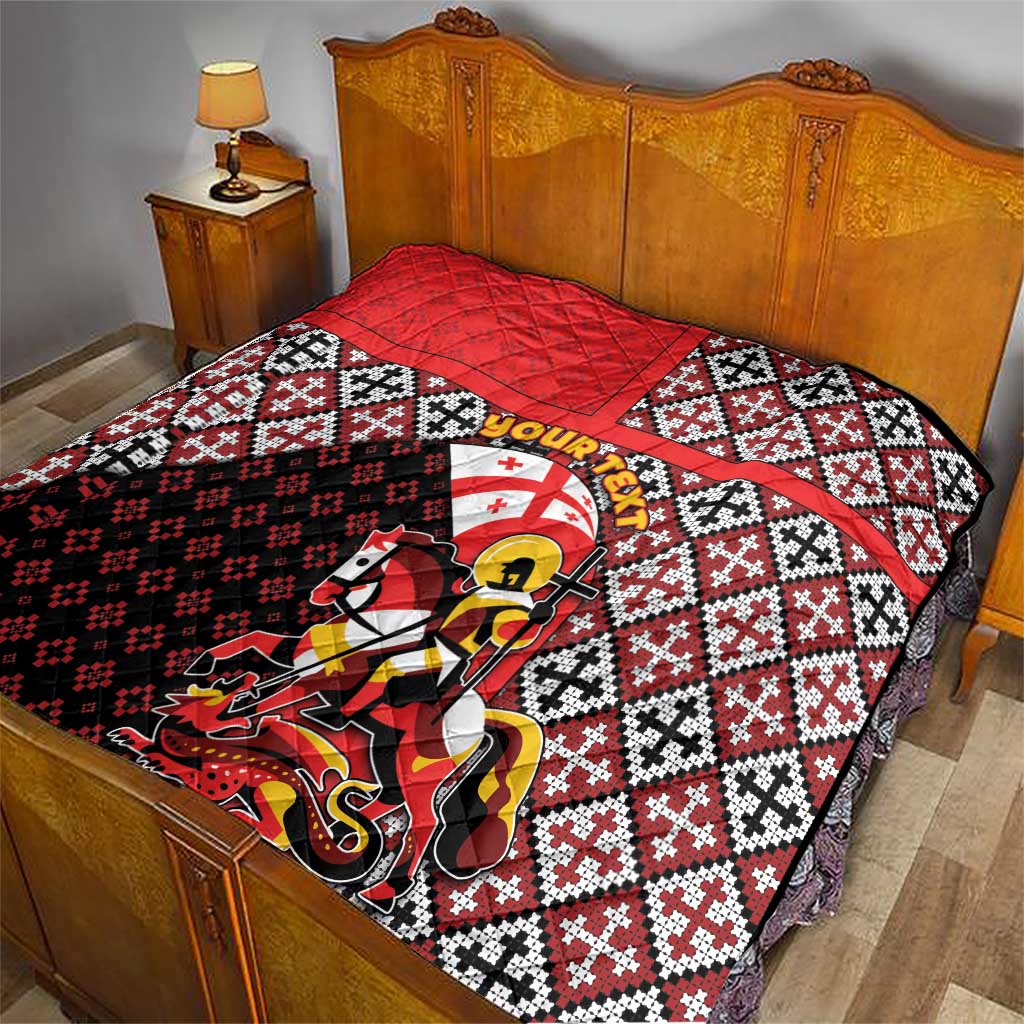 Personalized Georgia Quilt Saint George Dragon Slayer Folk Pattern