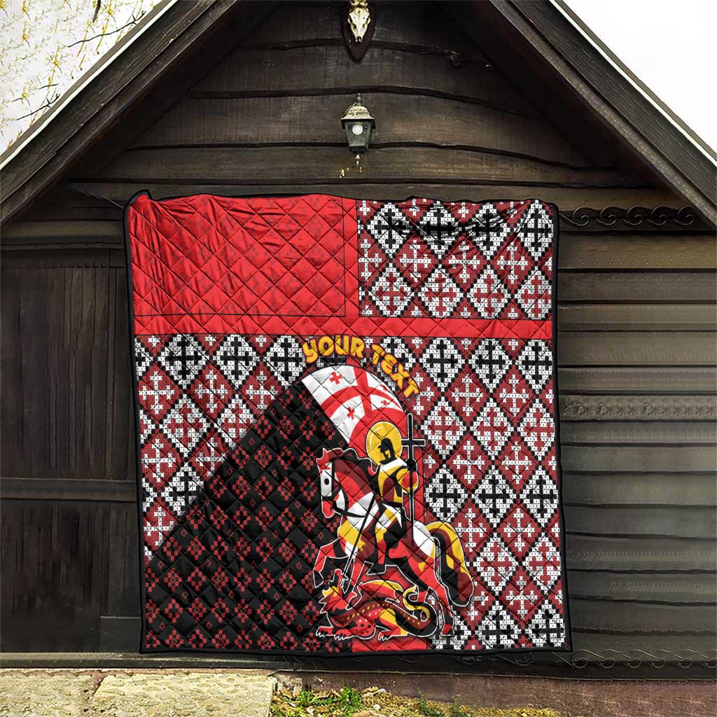 Personalized Georgia Quilt Saint George Dragon Slayer Folk Pattern