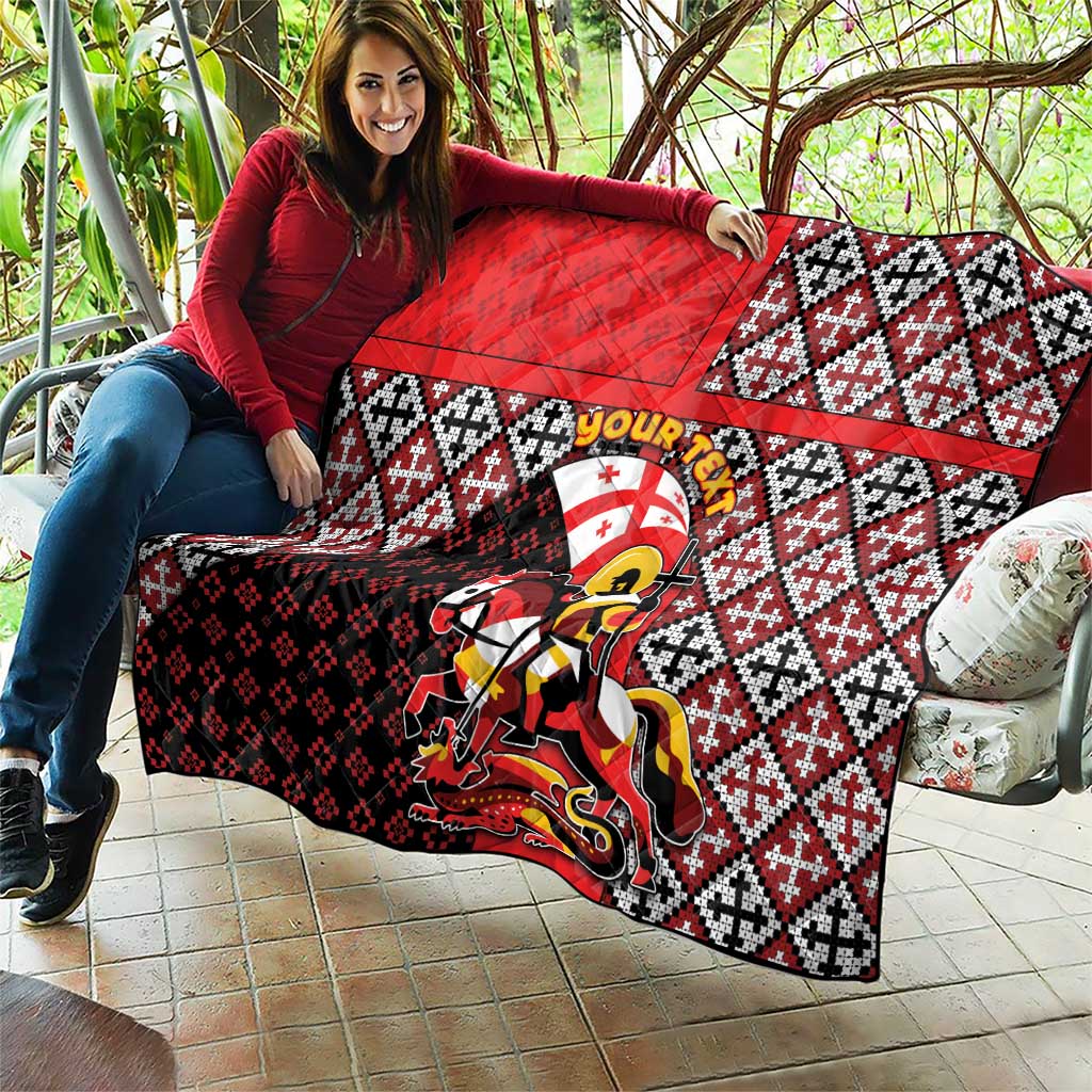 Personalized Georgia Quilt Saint George Dragon Slayer Folk Pattern