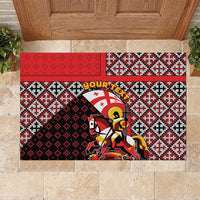 Personalized Georgia Rubber Doormat Saint George Dragon Slayer Folk Pattern