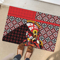 Personalized Georgia Rubber Doormat Saint George Dragon Slayer Folk Pattern