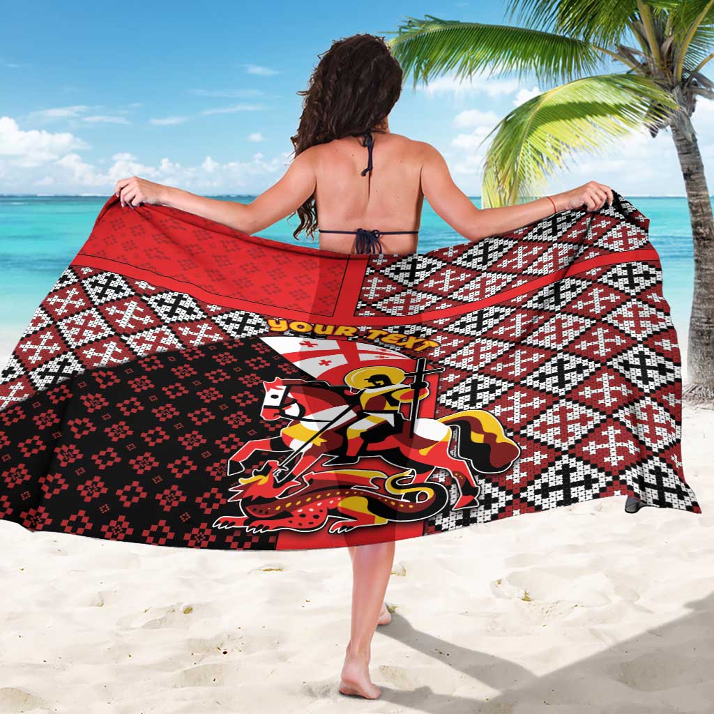 Personalized Georgia Sarong Saint George Dragon Slayer Folk Pattern