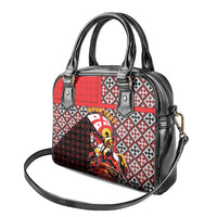 Personalized Georgia Shoulder Handbag Saint George Dragon Slayer Folk Pattern
