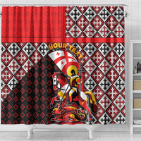 Personalized Georgia Shower Curtain Saint George Dragon Slayer Folk Pattern