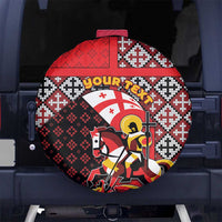 Personalized Georgia Spare Tire Cover Saint George Dragon Slayer Folk Pattern