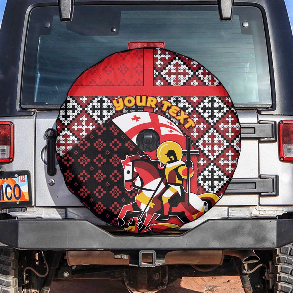 Personalized Georgia Spare Tire Cover Saint George Dragon Slayer Folk Pattern