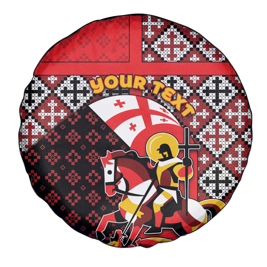 Personalized Georgia Spare Tire Cover Saint George Dragon Slayer Folk Pattern