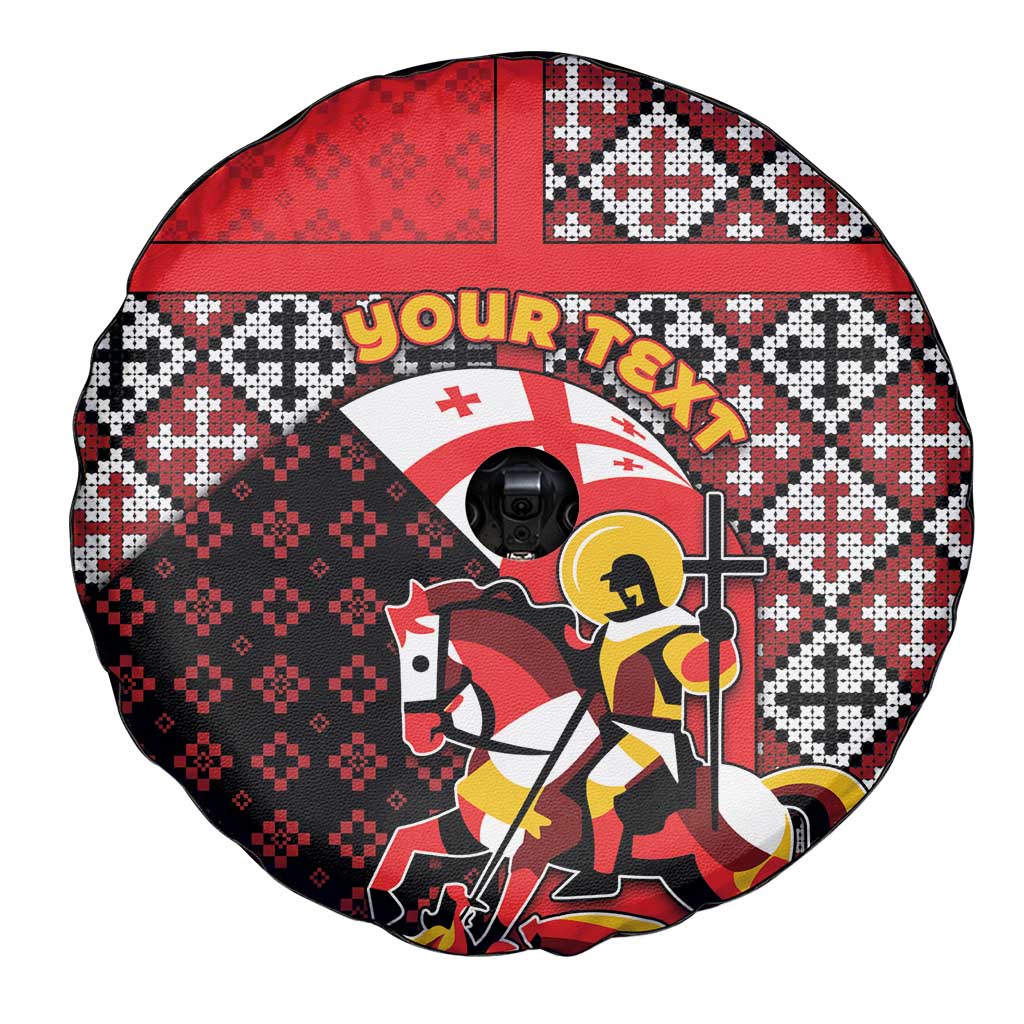 Personalized Georgia Spare Tire Cover Saint George Dragon Slayer Folk Pattern