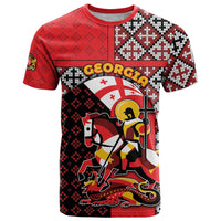 Personalized Georgia T Shirt Saint George Dragon Slayer Folk Pattern