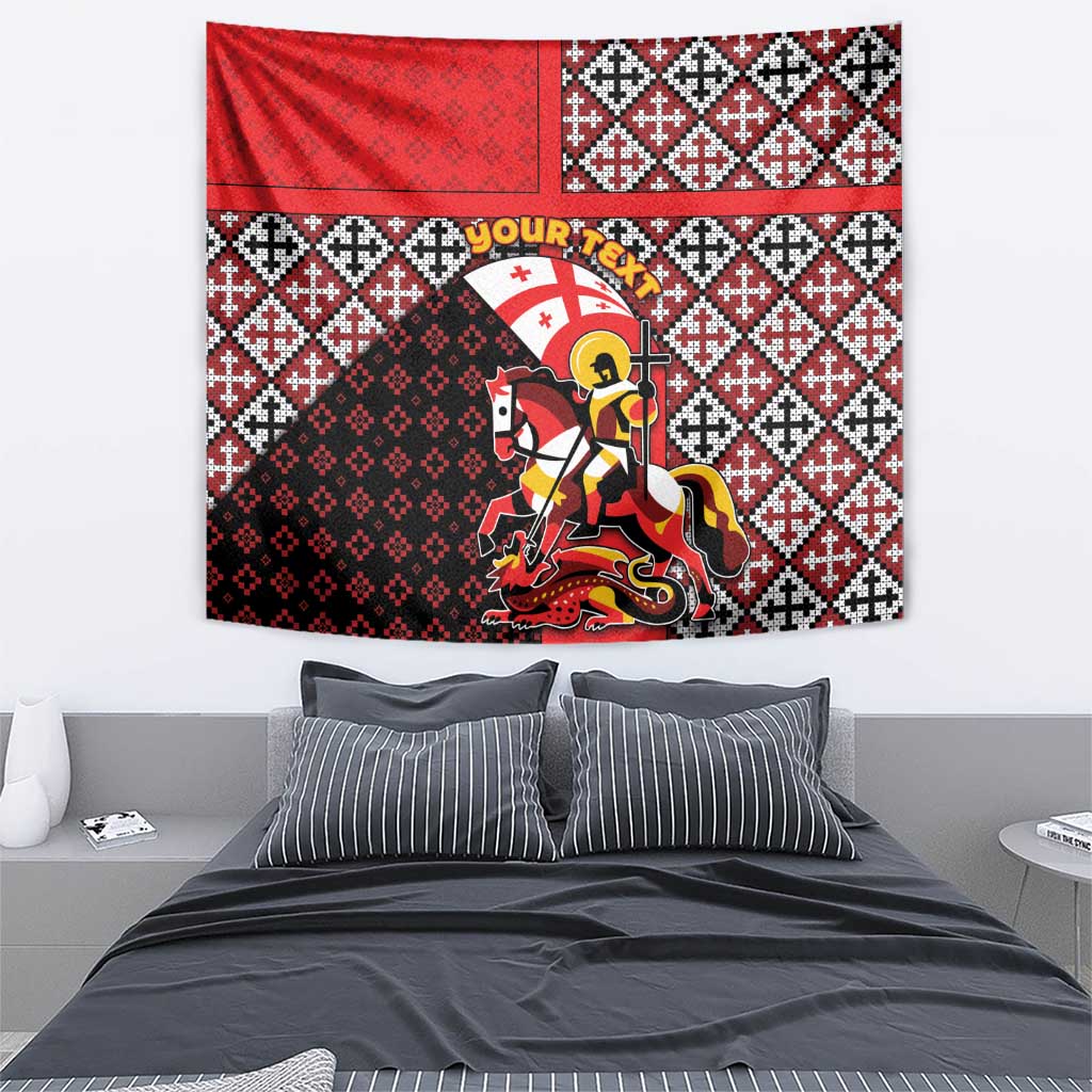 Personalized Georgia Tapestry Saint George Dragon Slayer Folk Pattern
