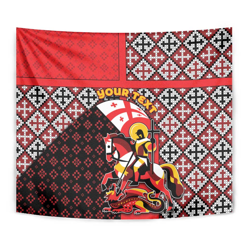 Personalized Georgia Tapestry Saint George Dragon Slayer Folk Pattern