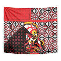 Personalized Georgia Tapestry Saint George Dragon Slayer Folk Pattern